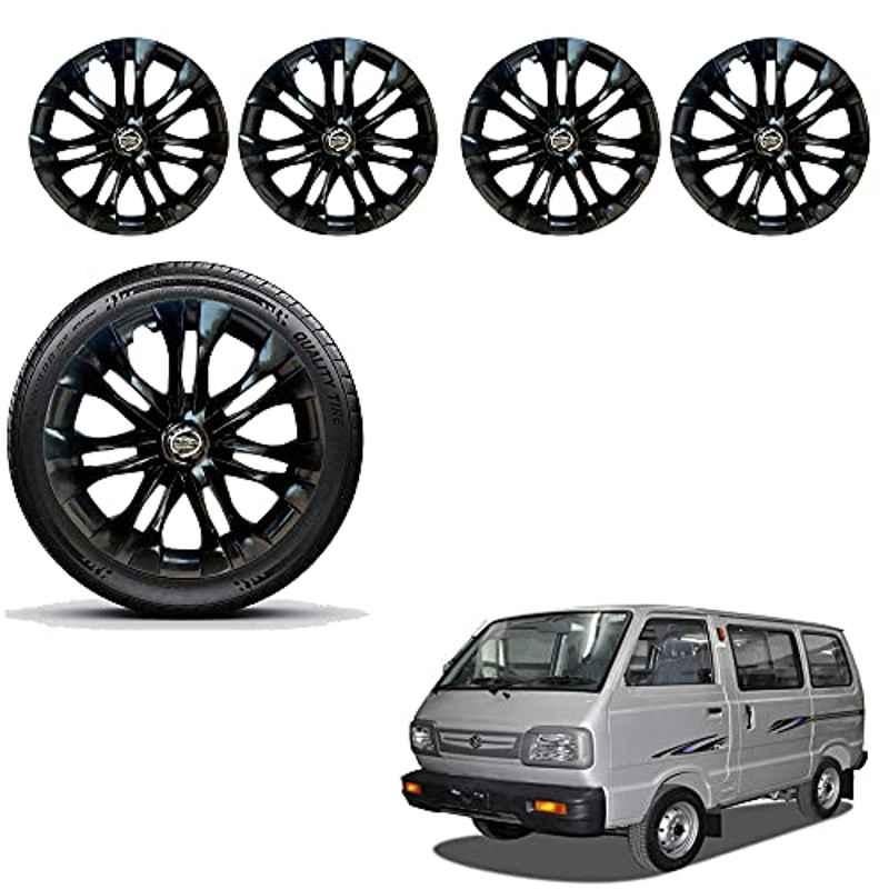 Auto Pearl 4 Pcs 12 inch ABS Black Car Wheel Cover Set for Maruti Suzuki Omni, WCBLK10