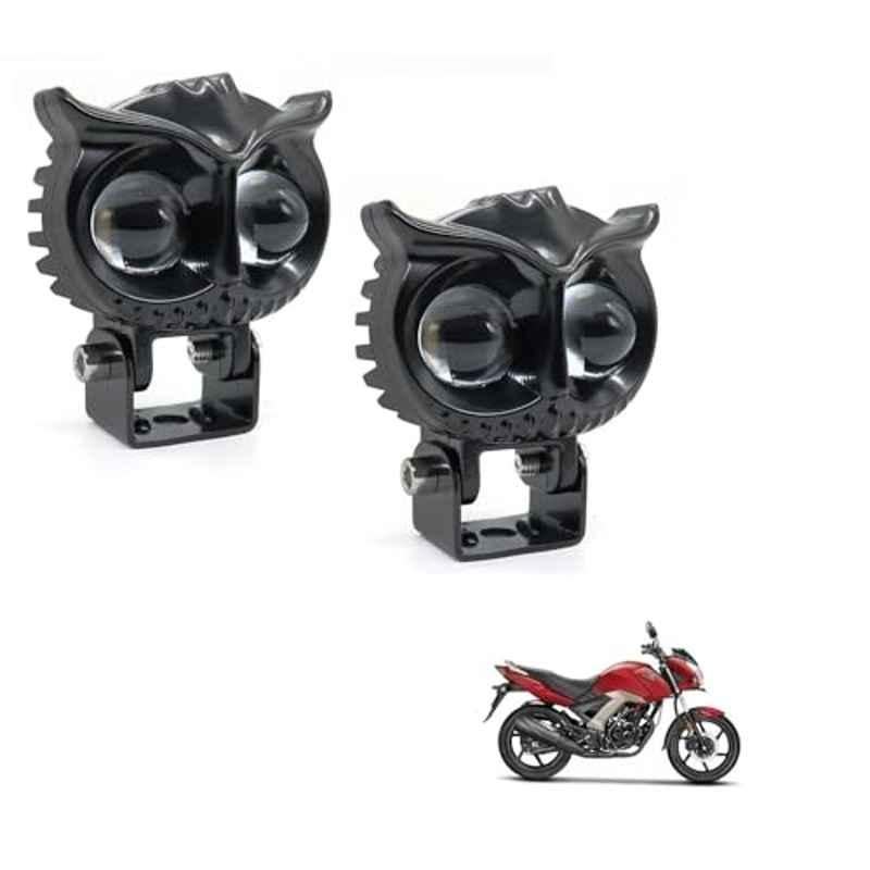 Kozdiko 2 Pcs Yellow & White Owl Eye Shape LED Amber Fog Light Set for Honda CB Unicorn 160