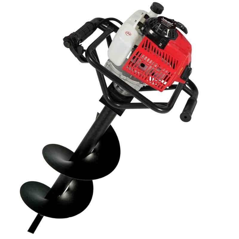 Greenleaf 63CC 2 Stroke Petrol Engine Iron & Plastic Drill Hole Earth Auger with 4 inch Drill, EA-52-100