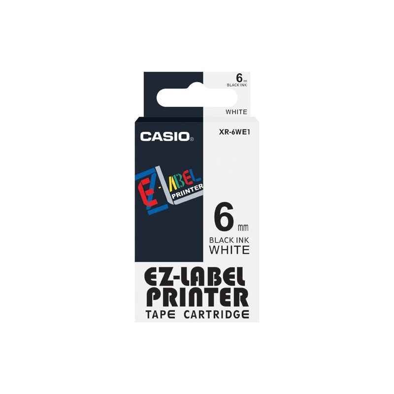 Casio XR-6WE1 Label Printer Tape Cartridge, Length: 8 m