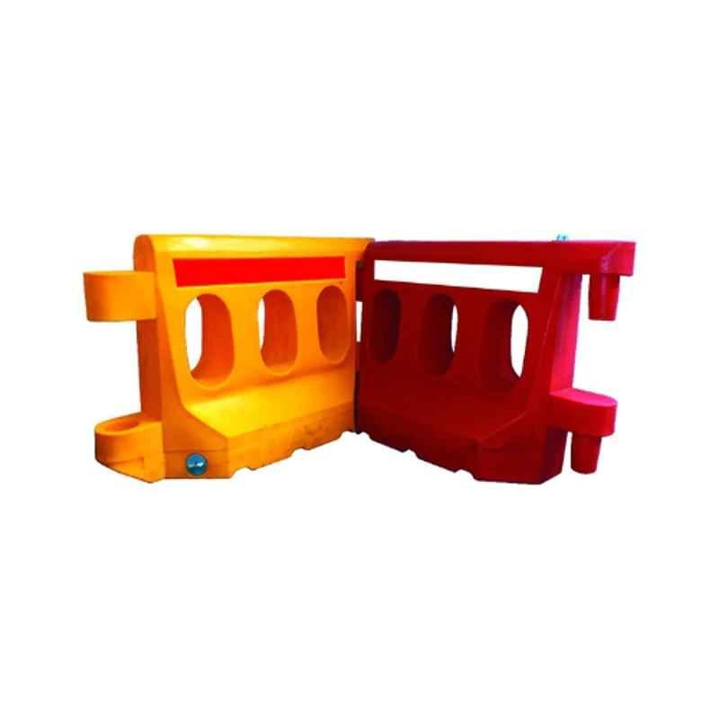 Nilkamal 1260x455x795mm LLDPE Red & Yellow Interlocking Safety Barricade, RMRBDI1246790