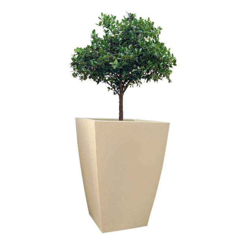 Fox B 30 Inch Square Beige German Polymer Planter, FOX TK 3013-B