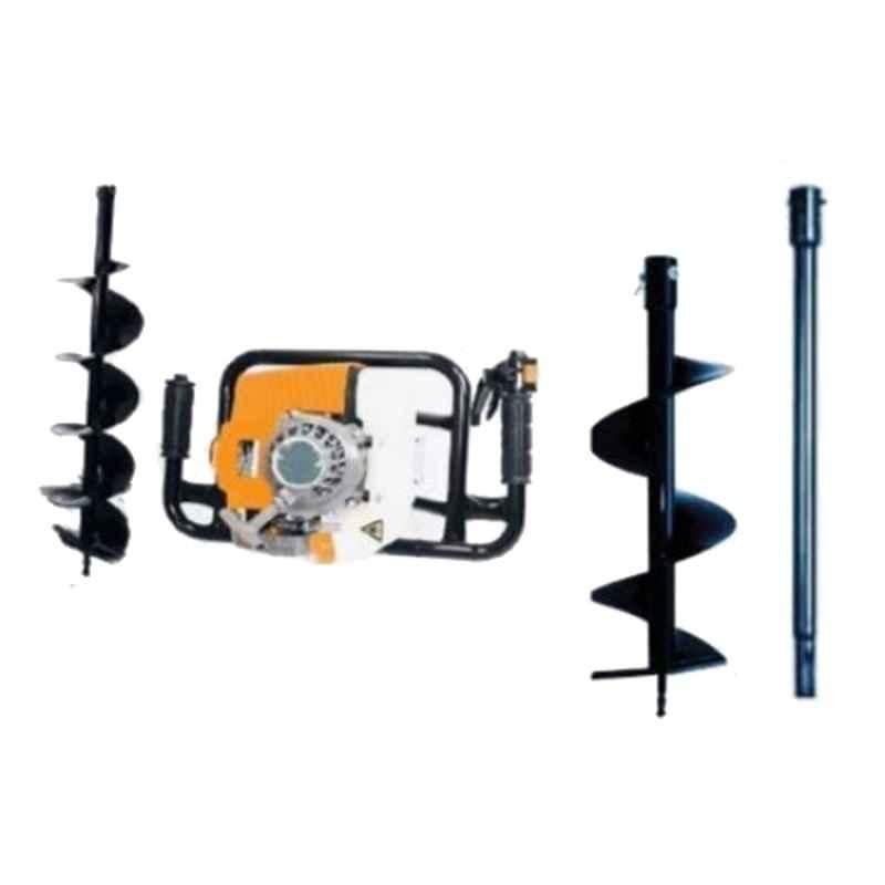 Kanak 71cc Engine Heavy Duty Drill Hole Earth Auger with 4 & 12 inch Drill with 1m Extension Rod