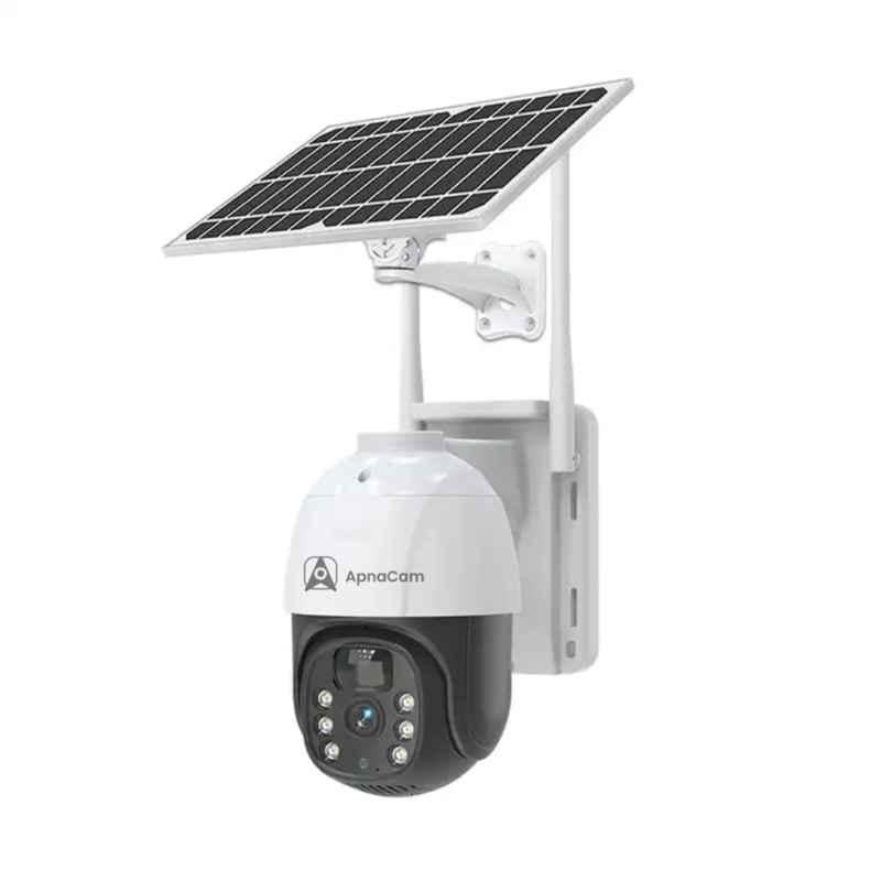 ApnaCam 3MP Solar Saver 360 deg 4G Sim Support IP CCTV Security Camera with IP66 Waterproof, Color Night Vision & Built-in Siren