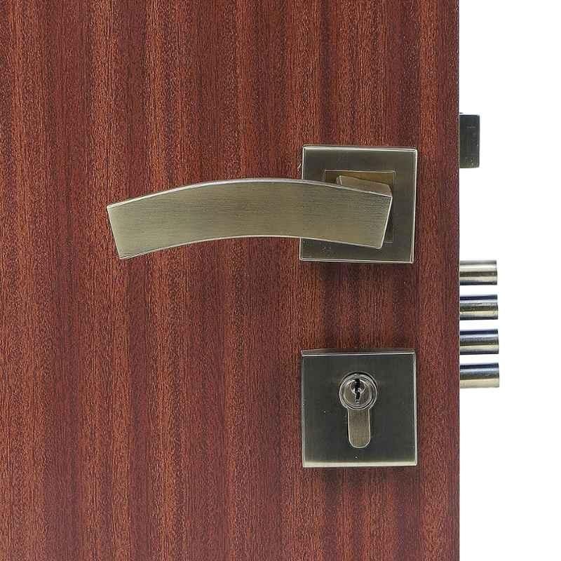 Handle Waala Rose LB-10002 60mm Stainless Steel Antique Brass Finish Both Side Key Mortise Door Lock Set
