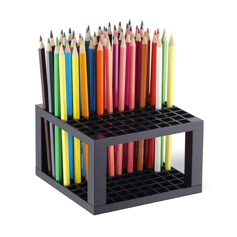 ChiggiWiggi 96 Holes Plastic Tabletop Holder Stand for Pens, Paint Brushes, Colours, Modelling Tools, Office & Art Supplies, C168