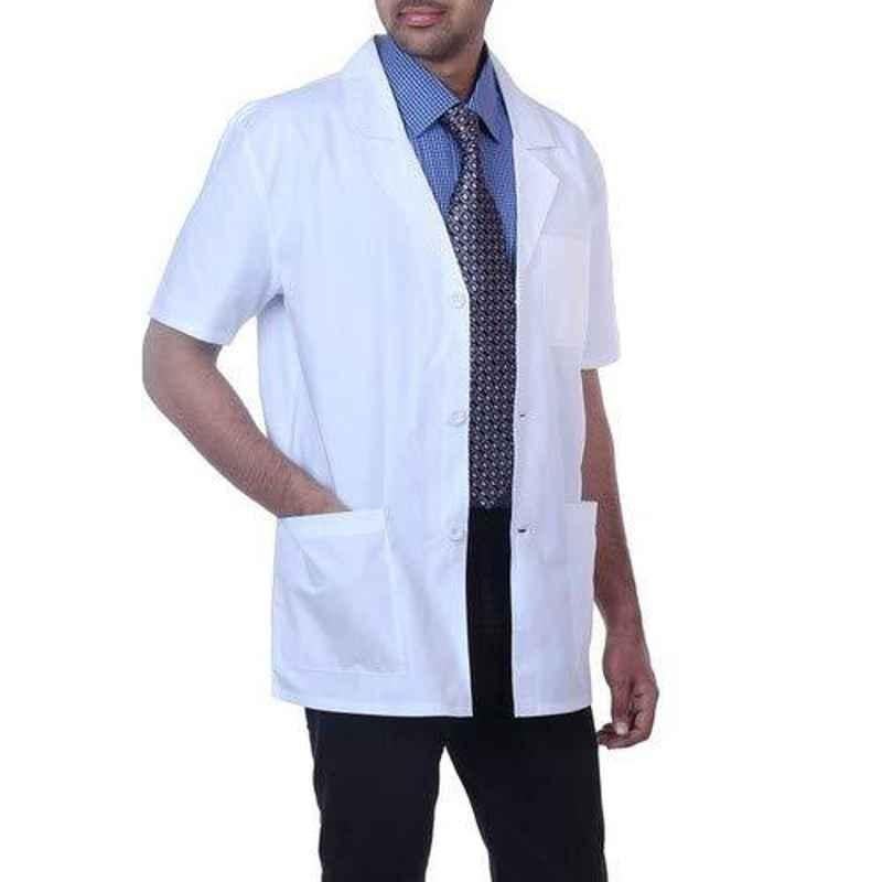 Lab Mate Extra Large Cotton Unisex Regular Fit Half-Sleeve Lab Coat (Pack of 5)