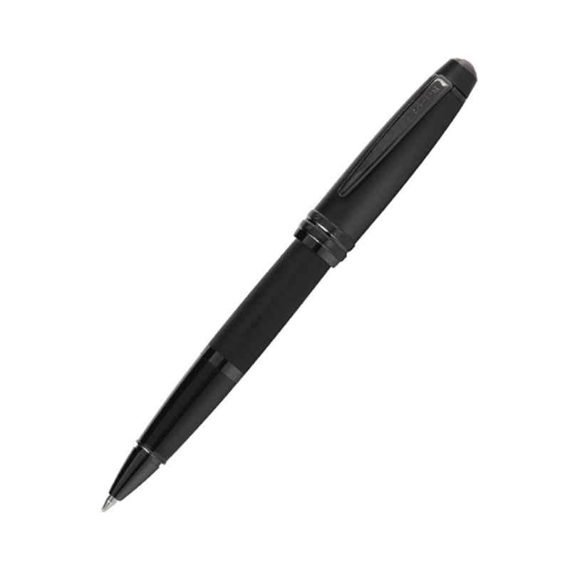 Cross Bailey Black Ink Matte Black Lacquer Polished Roller Ball Pen with 1 Pc Black Gel Ink Refill Set, AT0455-19