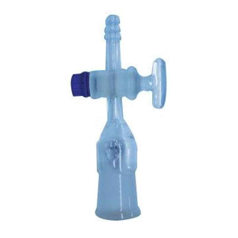 Borosil 34/35 Straight Socket USP Type I Adaptor with Stopcock, 8855034