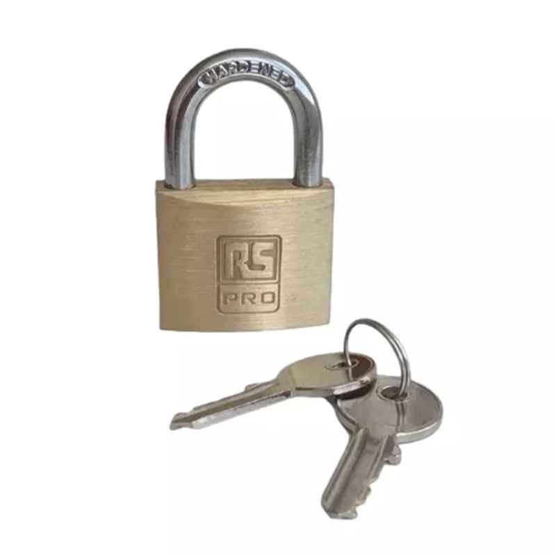 RS Pro 6x40mm Key Brass Stainless Steel Padlock, 1958243