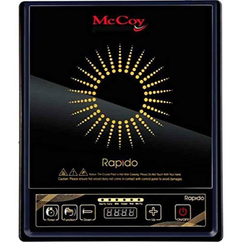 McCoy Rapido 1800W Black Glass & Plastic Induction Cooktop