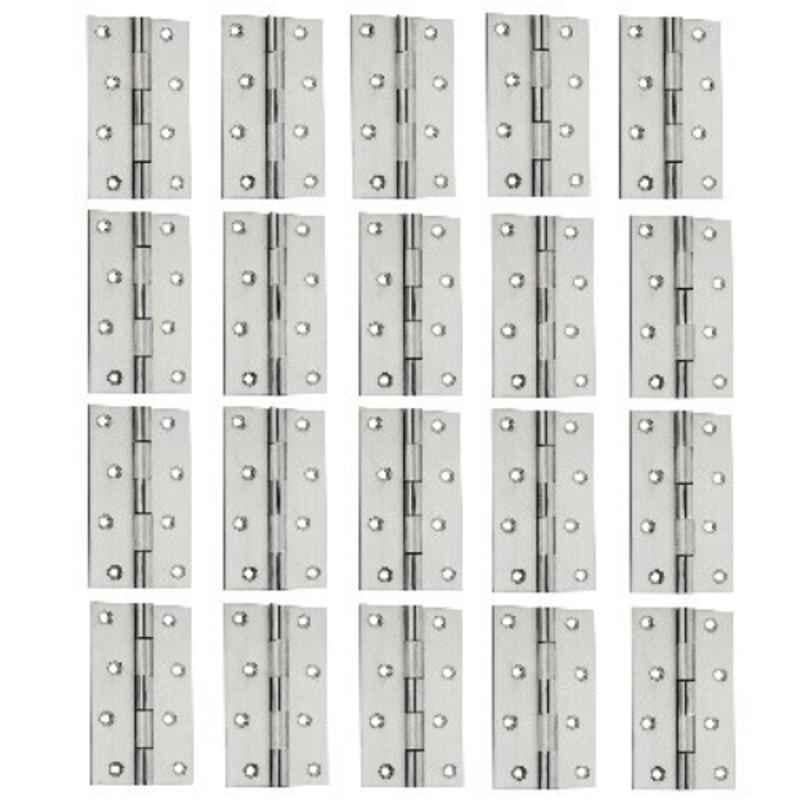 Shri 4 inch Stainless Steel Solid Welded Satin Finish Silver Premium Butt Hinge, 4X14 S-SS (Pack of 20)