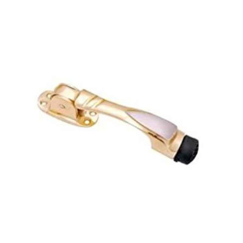Smart Shophar 5 inch Brass Gold Silver Boxy Door Stopper, SHA10ST-BOXY-GS05-P1 (Pack of 3)