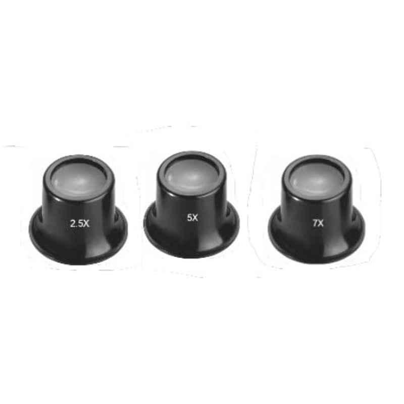 Hammer Man By Mekki's 3 Pcs 2.5X, 5X & 7X Plastic Lens Eye Loupe Magnifier Set, HMR-PEL-M13