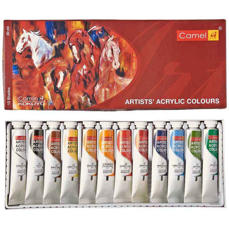 Camlin 12 Shades 20ml Tubes Acrylic Colour Box, 811722