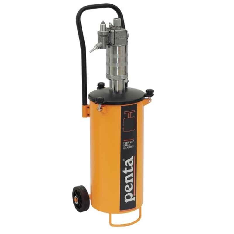 Penta 25kg Pneumatic Grease Dispenser with 2m Hose, Gun, Castors, Z Swivel, Pressure Gauge & Pressure Plates, E 1B