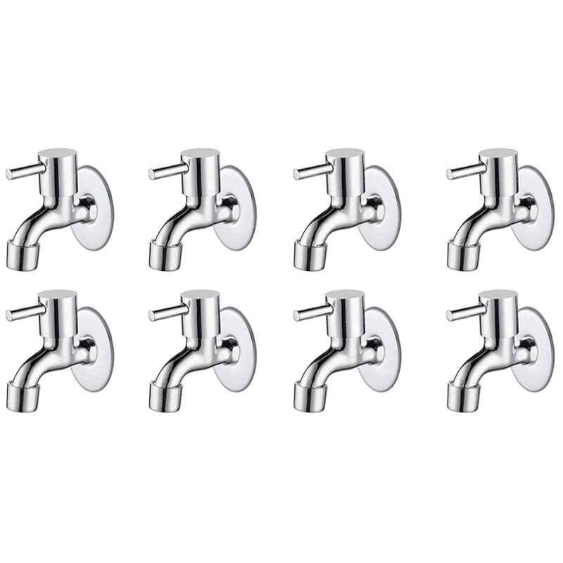 Spazio Stainless Steel Chrome Finish Turbo Collection Bib Cock with Foam Flow Wall Flange (Pack of 8)