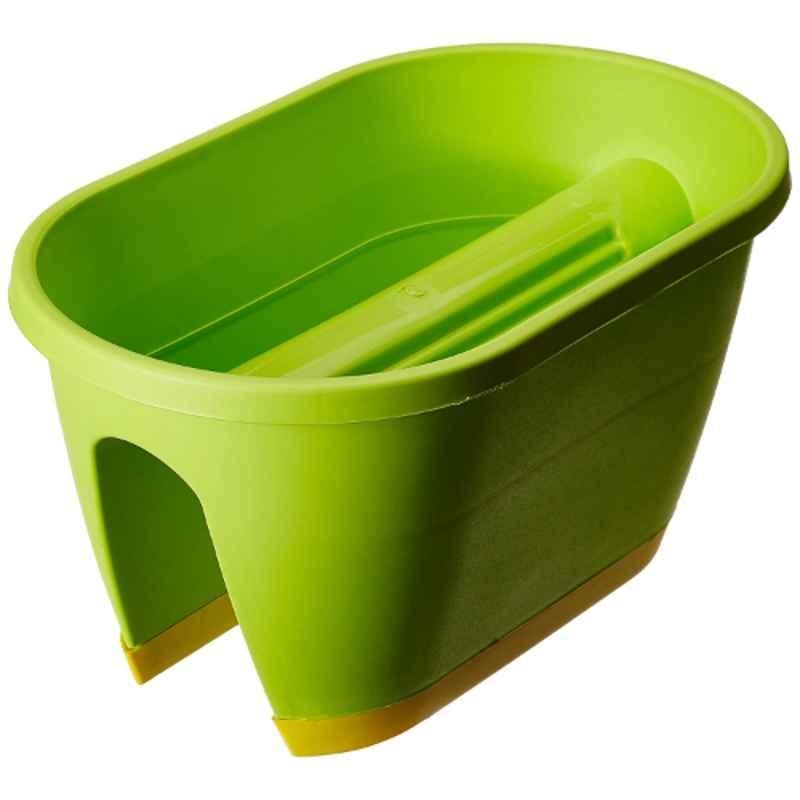 Gardens Need 50x30x27cm 20 inch Big Rectangular Railing Lemon Green Pot Set, (Pack of 2)