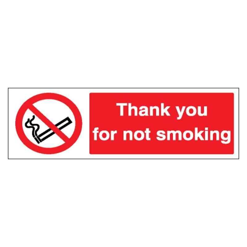 SUNSIGNS 150x200mm Vinyl & ACP Sheet Thank you for not Smoking Signage, SS0217VNLM3HPIFAE