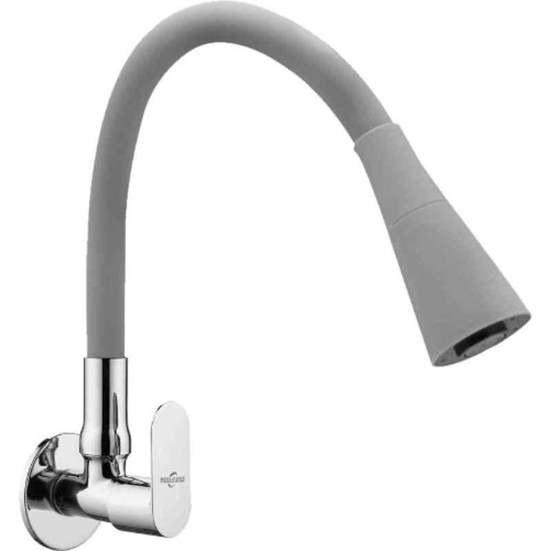 Neelkund Opal Smart Brass Grey Chrome Finish Flexible Sink Tap with 360 deg Swivel Spout for Kitchen & Wash Basin