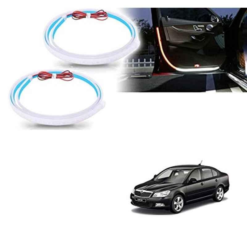 Kozdiko 2 Pcs 120cm Car Door Opening Warning LED Strips Safety Light Set for Skoda Laura