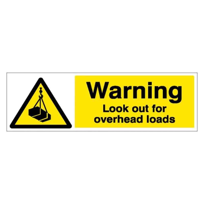 SUNSIGNS 600x200mm Vinyl Warning Look Out for Overhead Loads Signage, SN0125VNLOTHPIXAM