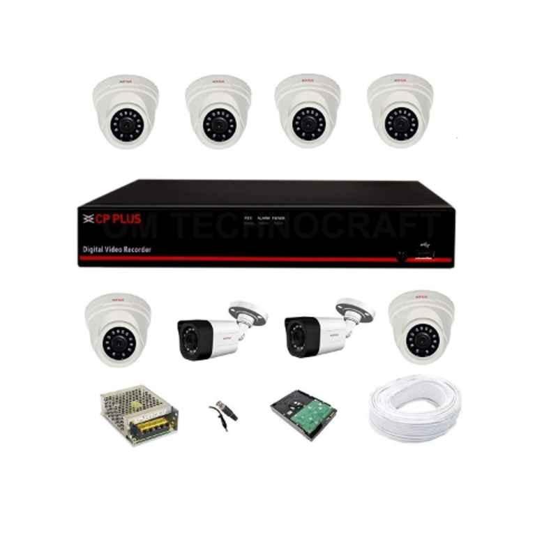 CP Plus 1.3MP White & Black 6 Dome & 2 Bullet Camera with 8 Channel DVR & Hard Drive Kit, B01NH5B7WX