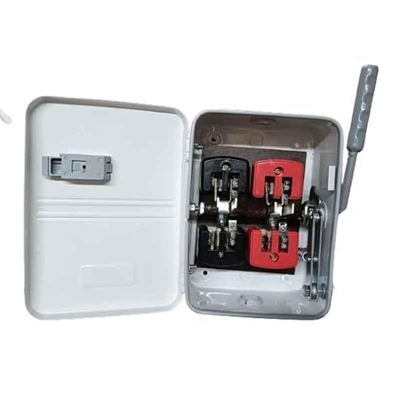 Dehmy 32A 240V Metal White Double Pole Changeover Switch