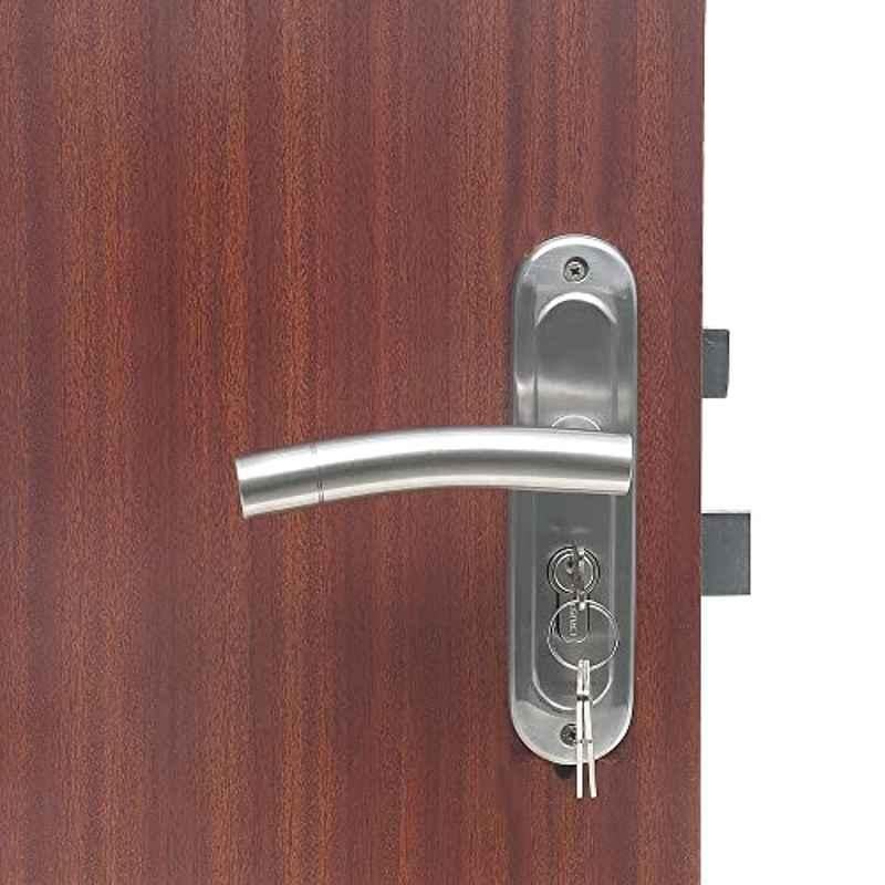 Homexpert MG1101 Stainless Steel Satin Finish Round Plate Heavy Mortise Door Lock Set
