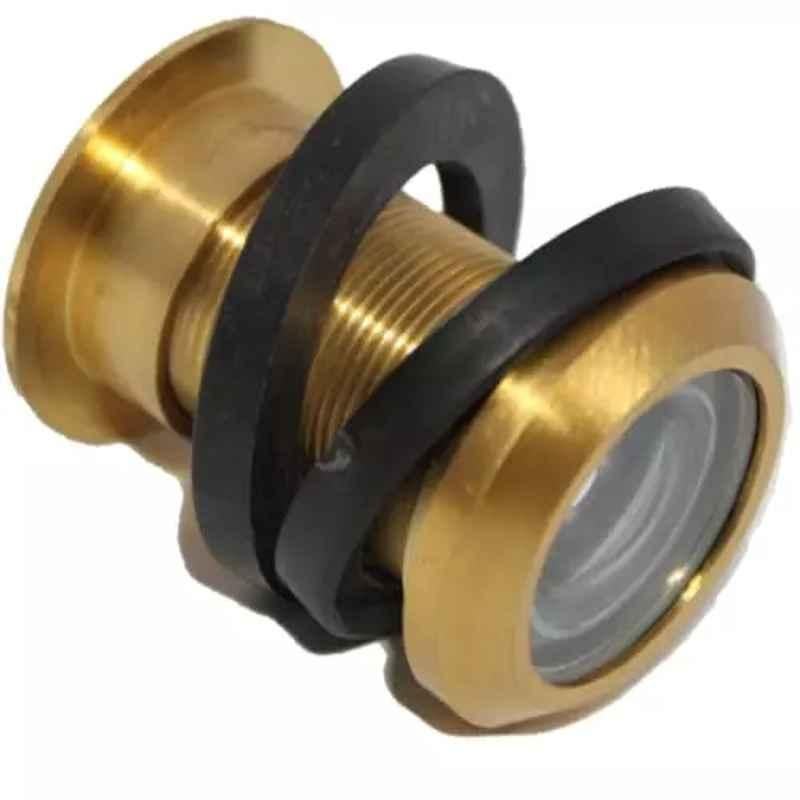 RiseOm 2 inch Brass Gold Yellow Finish 180 deg Viewing Angle Door Eye, EW-2VDX-X1A7