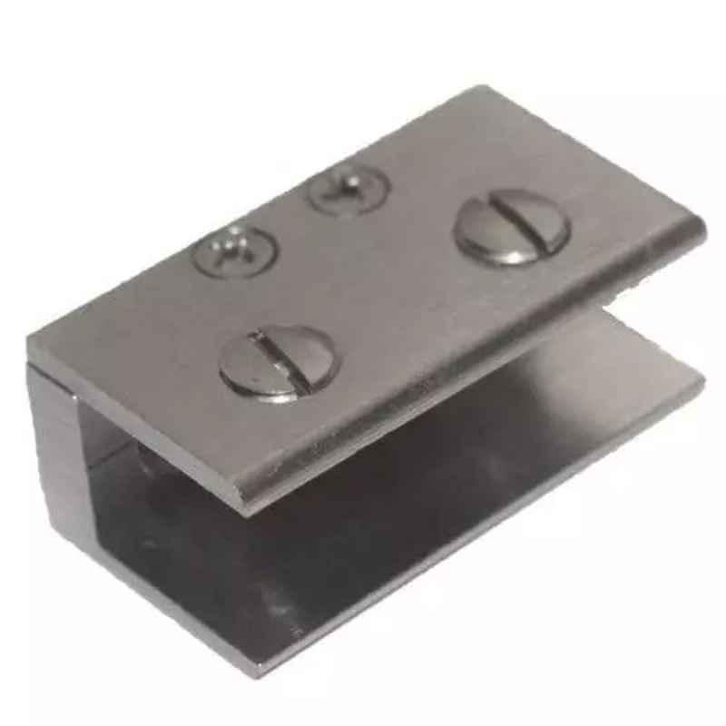 RiseOm 6mm Glass-Folding Brass SS Matt Glass Clip Clamp Bracket, R3-0E33-DM69 (Pack of 10)