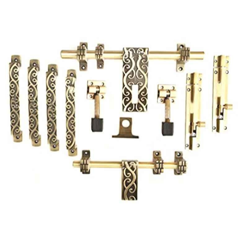 Jovial 10 Pcs Zinc Alloy Antique Brass Double Door Fitting Accessories Kit, DoubleDoor-1028-KT-138