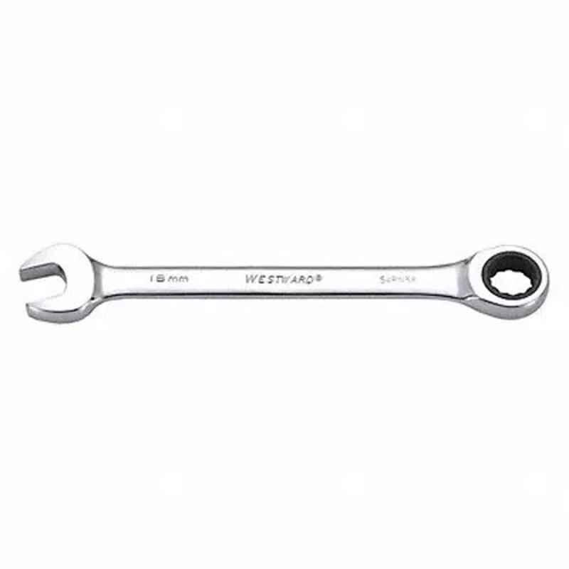 Westward 9-1/4 inch Alloy Steel Chrome Ratchet Wrench, 54PN58