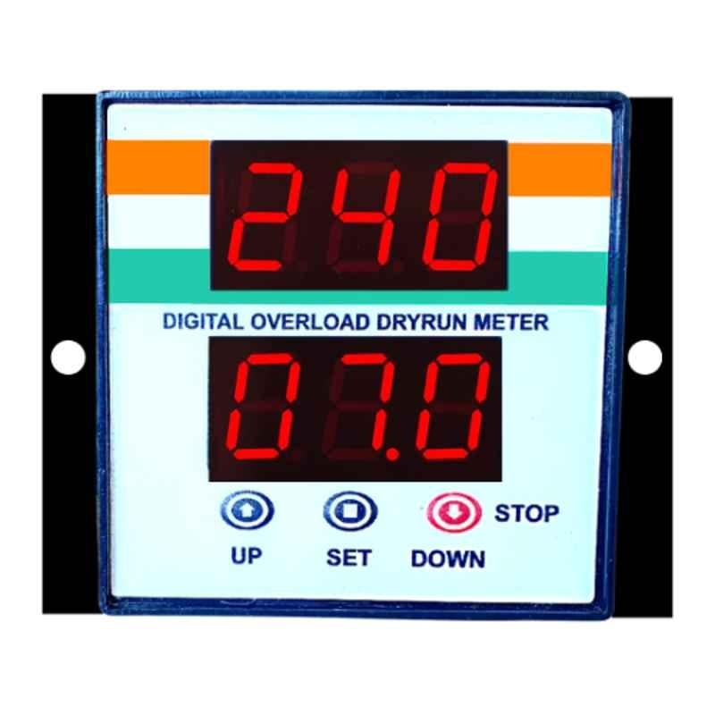 Vukar DEV-C 0.5-10HP Single Phase AC Motor Protection Device with Dry Run, Overload, Overvoltage, Undervoltage Protection & Water Overflow Stop Timer for Water Pump Motor Starter Panel, DEV-C1