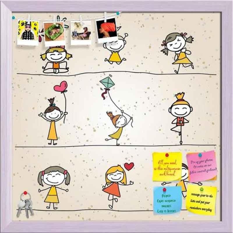 ArtzFolio 40.6x40.6x1cm White Printed Bulletin Notice Pin Soft Board, AZSAO21397073BLB_FR_L_02_WH