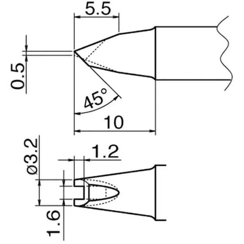 Hakko T20-1611 Concave Soldering Tip