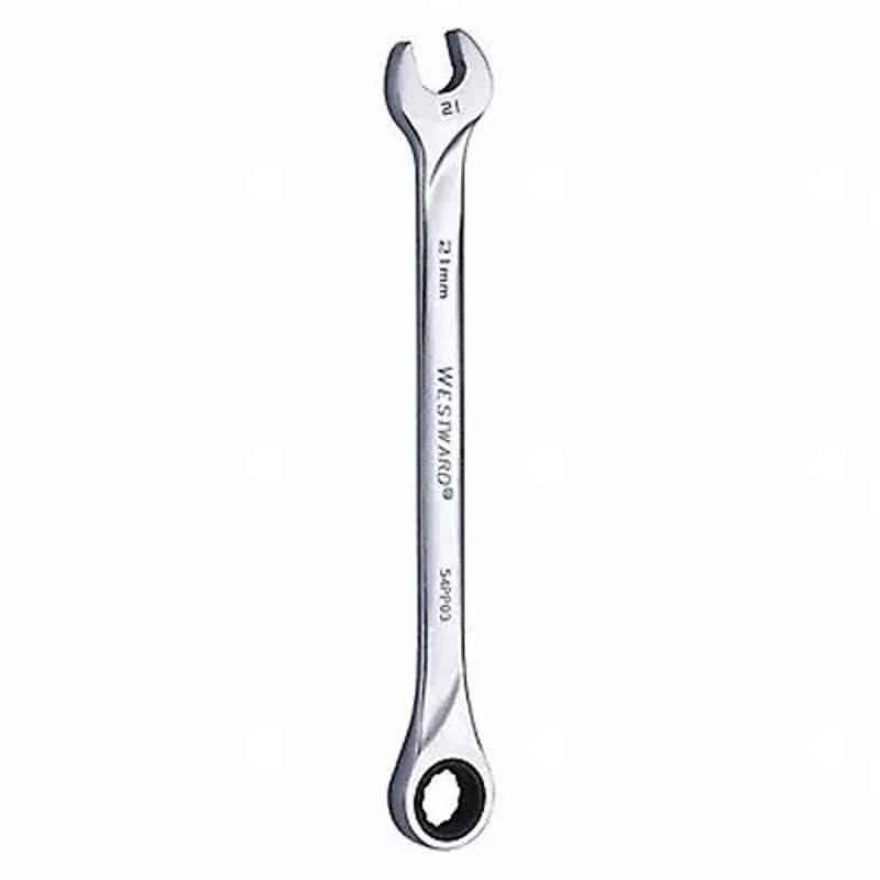 Westward 12-1/2 inch Alloy Steel Chrome Ratchet Wrench, 54PP03