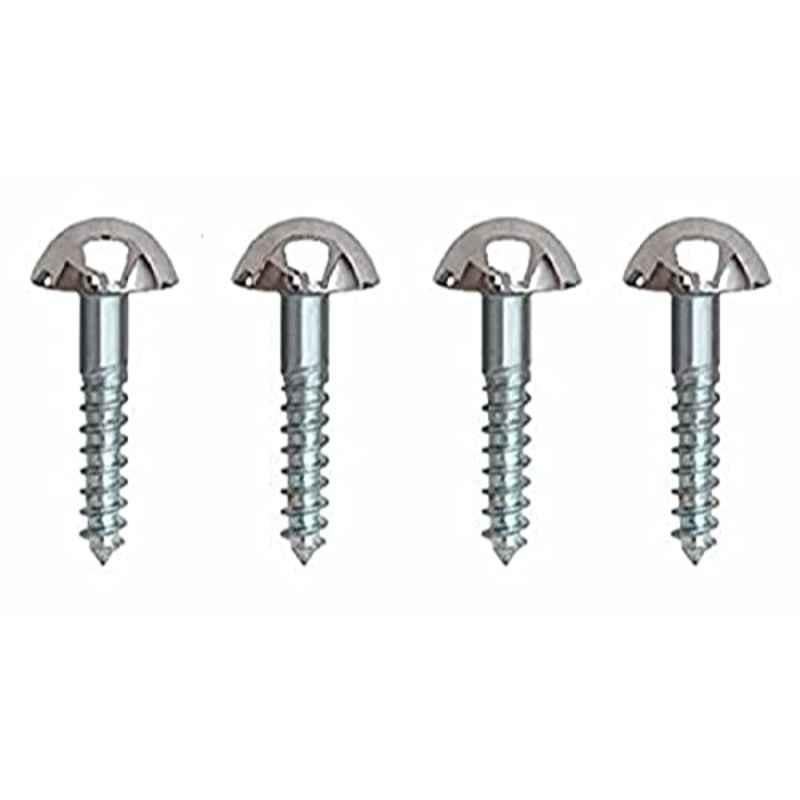 Implemental 1 inch Brass Silver Nickle Mirror Screw (Pack of 50)