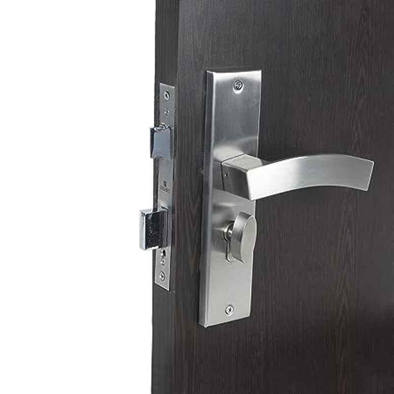 Handle Waala LB10002 8 inch 60mm Stainless Steel Silver Cylindrical Plate One Side Key Mortise Door Lock Set