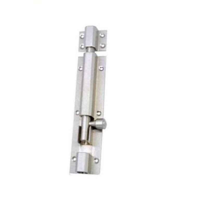 Smart Shophar 12 inch Brass Nickel Silver Hex Tower Bolt, SHA10TW-HEX-NS12-P1 (Pack of 4)