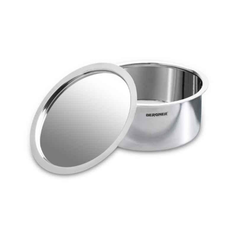 Bergner Argent Triply 24cm 5.3L Silver Stainless Steel Tope with Lid, BG-9955