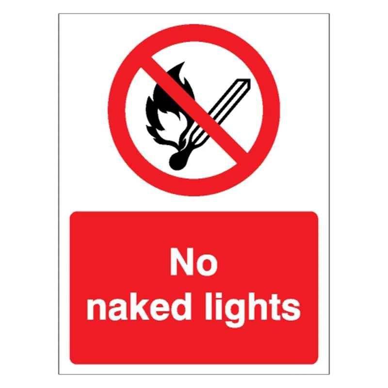 SUNSIGNS 150x200mm Vinyl & Acrylic Sandwich No Naked Lights Signage, SS0232VNLM1HPIDAE
