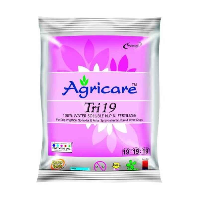 Agricare Tri 19 25kg White Crystalline Green House Grade Soluble NPK (19:19:19) Fertilizer with Trace Elements
