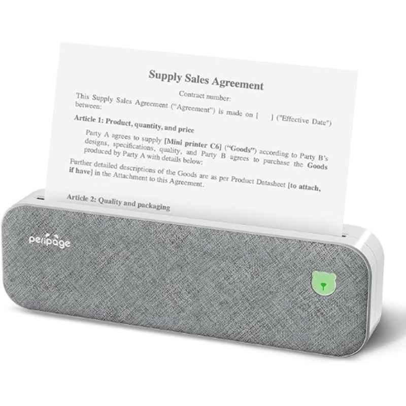RIITEK PeriPage A4 Inkless Grey Thermal Label Printer with Bluetooth & USB Connectivity, RII-MiniPrinter