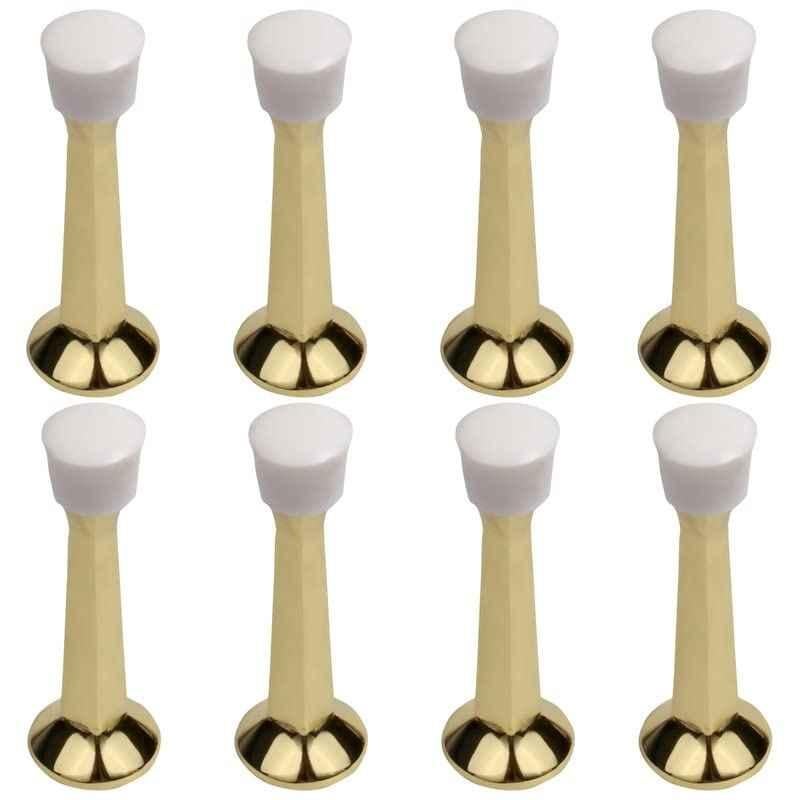 Screwtight 3 inch Zinc Polished Wall Mounted Lacquered Door Stopper, Z230403PBL-8 (Pack of 8)