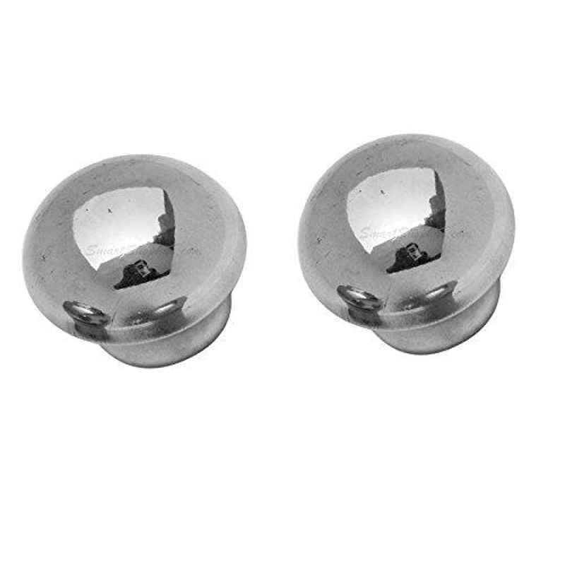 Smart Shophar 1.25 inch Stainless Steel Silver Alfa Door Knob, SHA40KB-ALFA-SL1.25-P2 (Pack of 2)