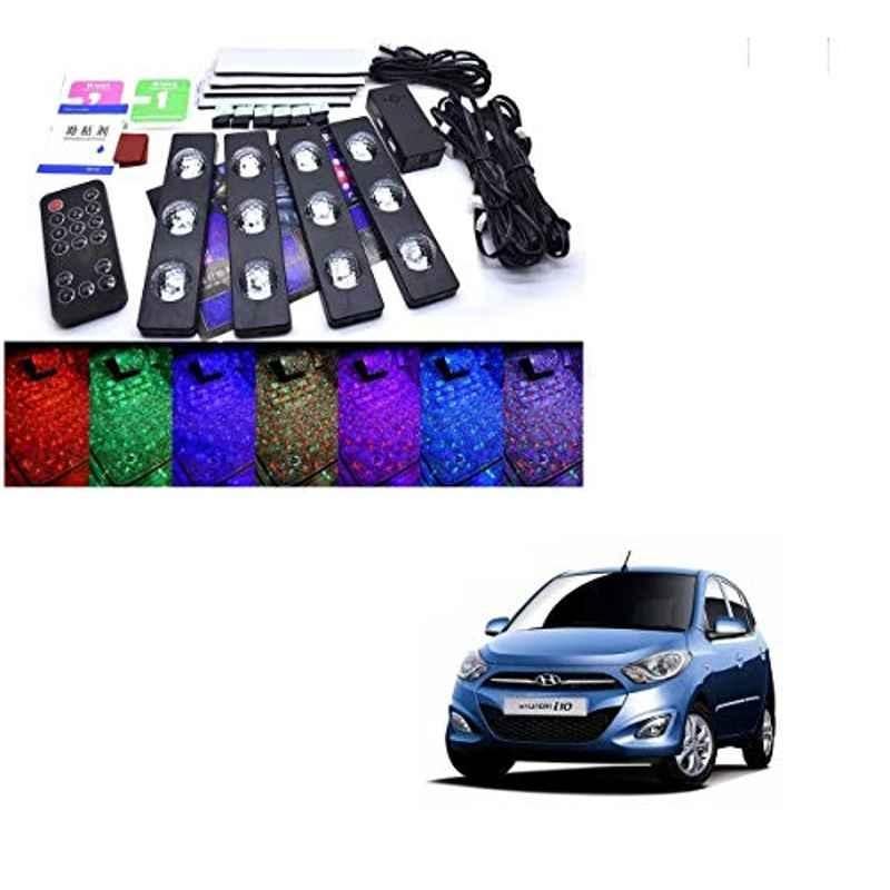 Kozdiko 4 Pcs 7 Colour Seat Bottom Car Star Light Kit with Remote Control For Hyundai i10