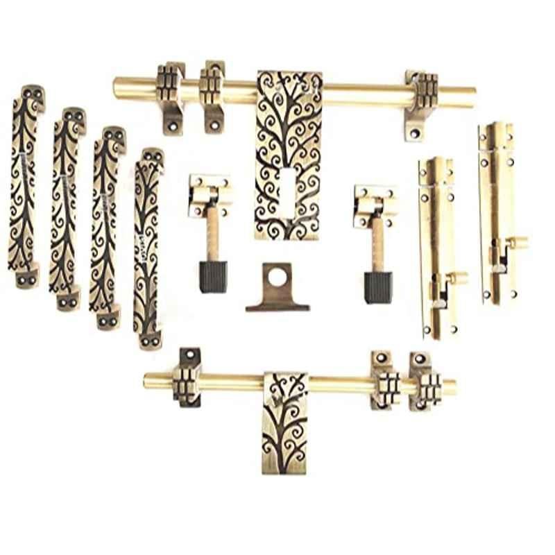 Jovial 10 Pcs Zinc Alloy Antique Brass Double Door Fitting Accessories Kit, DoubleDoor-1020-KT-130