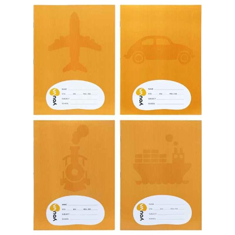 Navneet Youva Jumbo Size 124 Pages Assorted Design Brown Soft Bound Single Line Notebook, 22676 (Pack of 12)