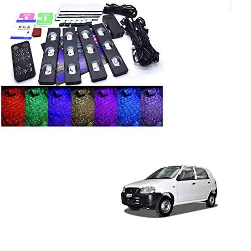 Kozdiko 4 Pcs 7 Colour Seat Bottom Car Star Light Kit with Remote Control For Maruti Suzuki Alto